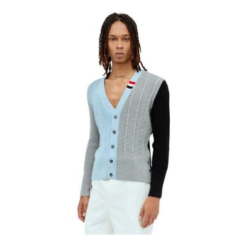 Farveblok Kabelstrikket Cardigan