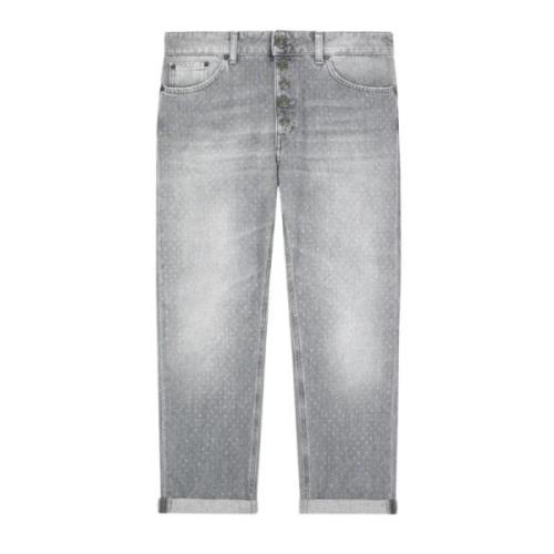 Løstsiddende Jeans med Juvelknap