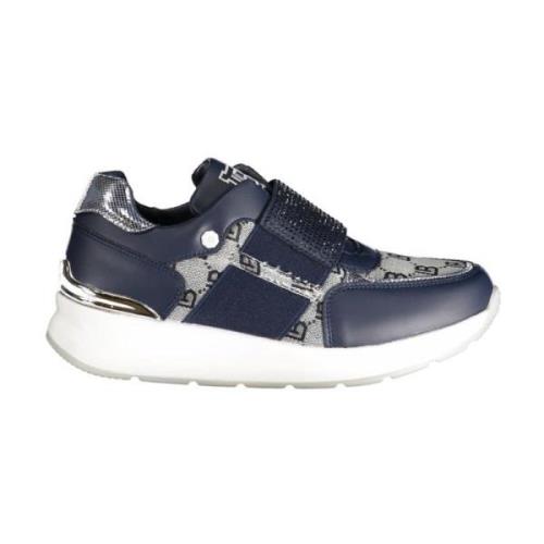 Blå Elastiske Sneakers med Kontrastdetaljer