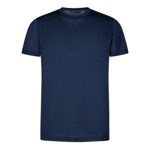 Blå Bomuld T-shirt med Logo