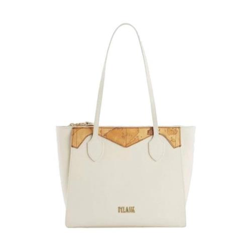 Ivory Geo Motif Shopper Taske