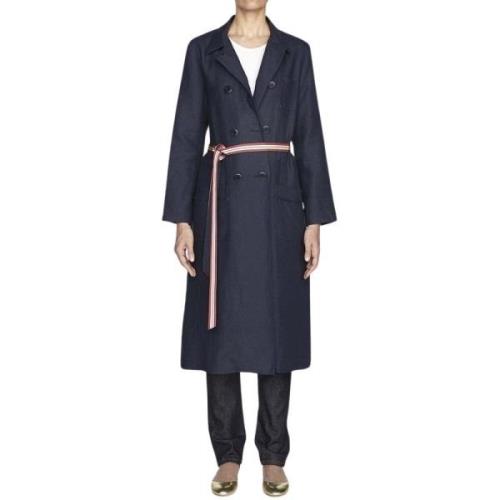 Norbert navy blue linen coat