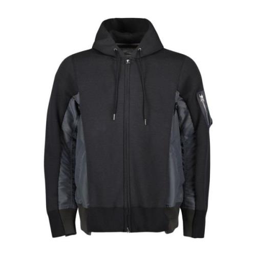 Nylon Bomuld Zip Sweatshirt Vinterkollektion