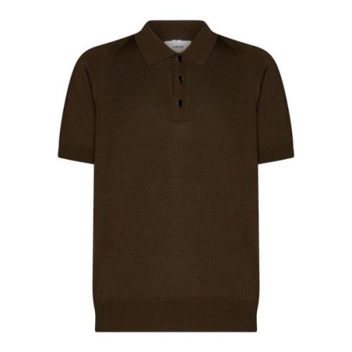 Kaffebrun Strikket Polo Skjorte