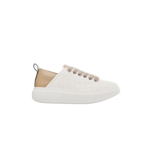 Wembley Woman White Camel Sneakers