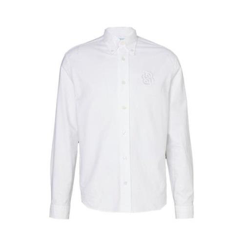 Hvid Langærmet Skjorte med Logo