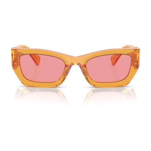 Rektangulære Oversize Solbriller med Gyldent Logo