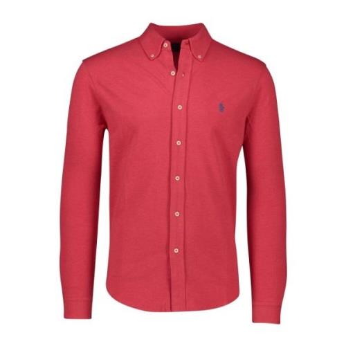 Rød casual skjorte med lange ærmer