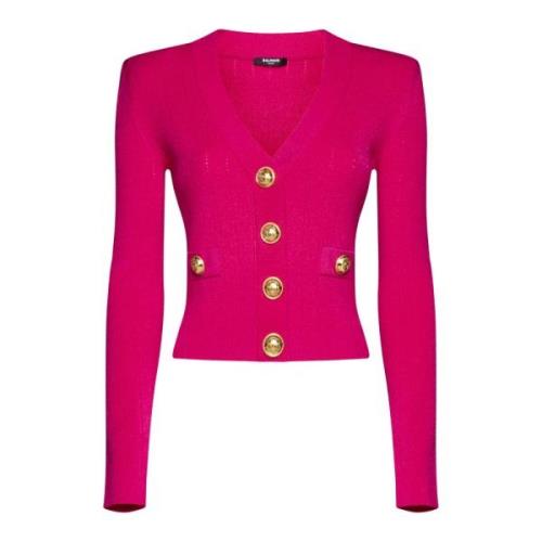 Fuchsia Ribstrikket Sweater