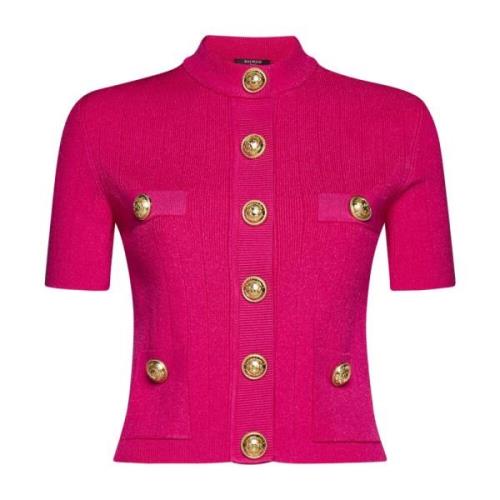 Fuchsia Rib Strik Sweater