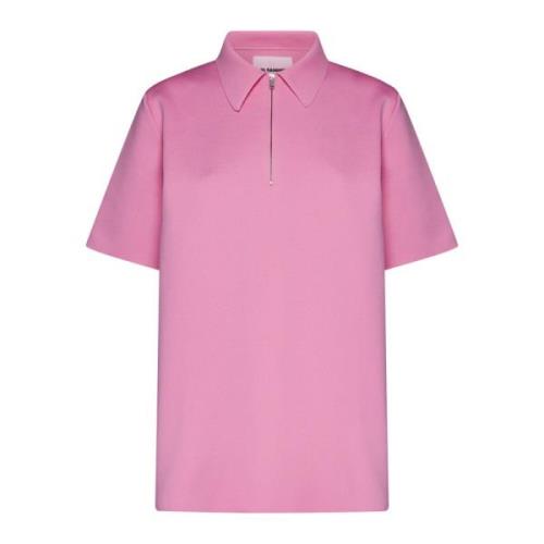 Rose Pink Polo Zip T-shirt