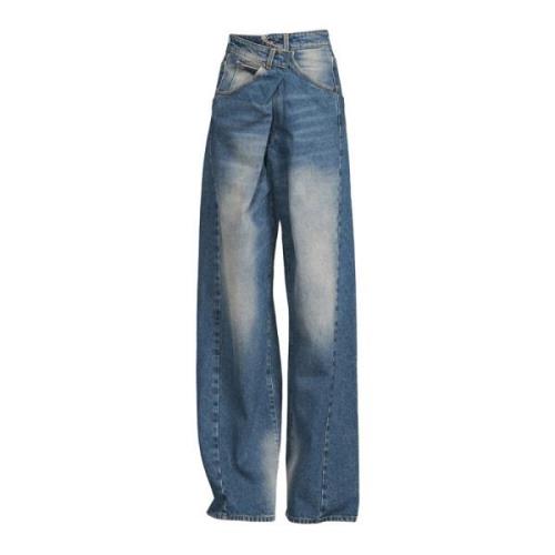 Fold-Over Denim Jeans