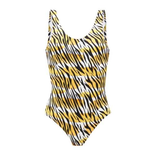 Tiger Print Scoop Neck Swimsuit