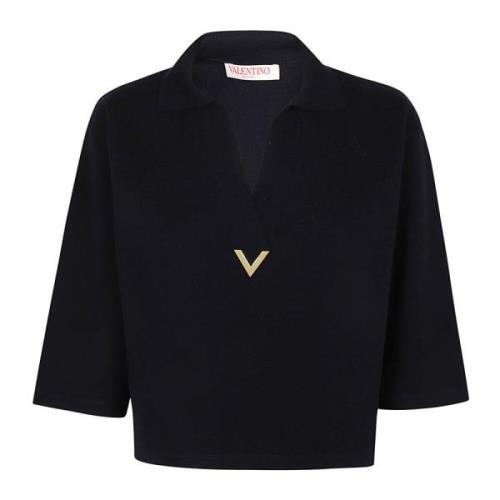 Guld V-Detalje Uld Solid Sweater