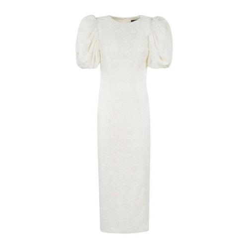 Elegant Blonde Fitted Midi Kjole