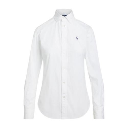 Hvid Stretch Skjorte Klassisk Stil
