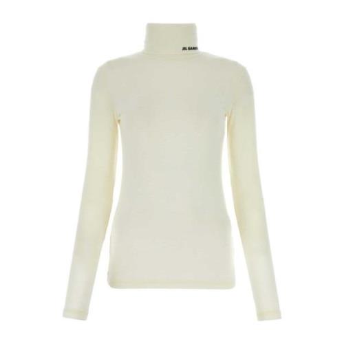 Ivory Polyester Blend Sweater