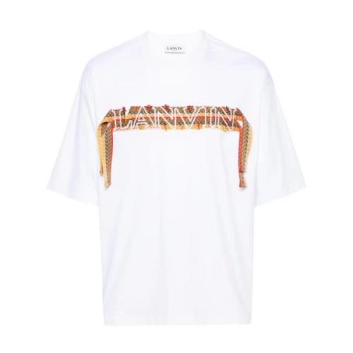 Hvid Oversize Curb T-shirt Herringbone