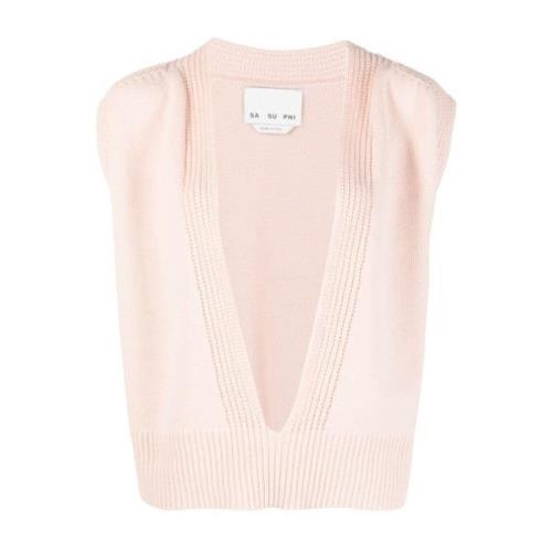 Pink Sweater med Giro Collo
