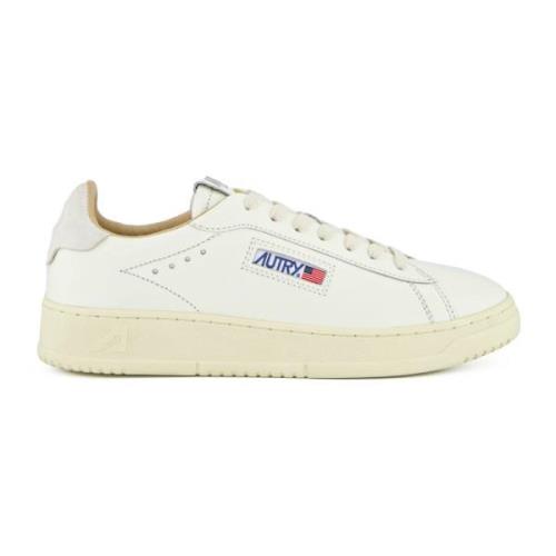 Hvide Blå Klassiske Læder Sneakers