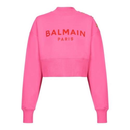Cropped sweatshirt med Paris print