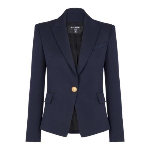 En-knaps uld blazer