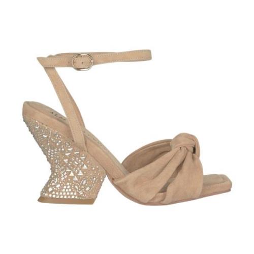 Rhinestone Curved Heel Sandal