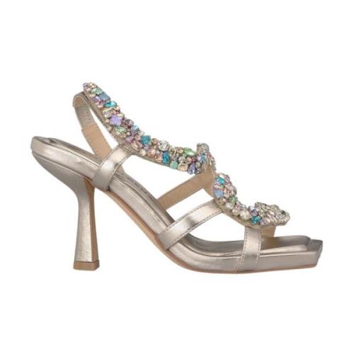 Slange Hælet Sandal med Rhinestone Detaljer