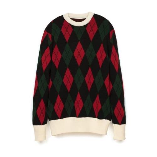 Italiensk Designer Argyle Sweater