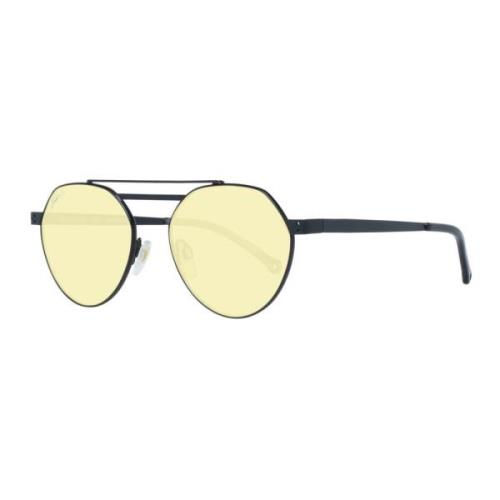 Oval Metal Frame Yellow Lens Solbriller