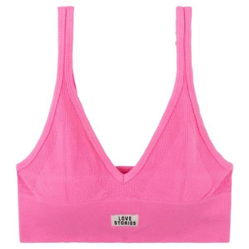 Pink Ribbed Bralette Sporty Style