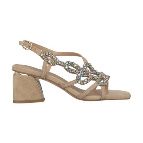 Rhinestone Square Heel Sandal