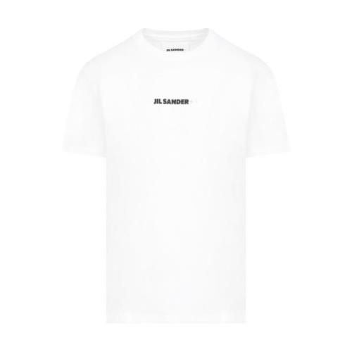 Hvid T-shirt Crew Neck Kort Ærme