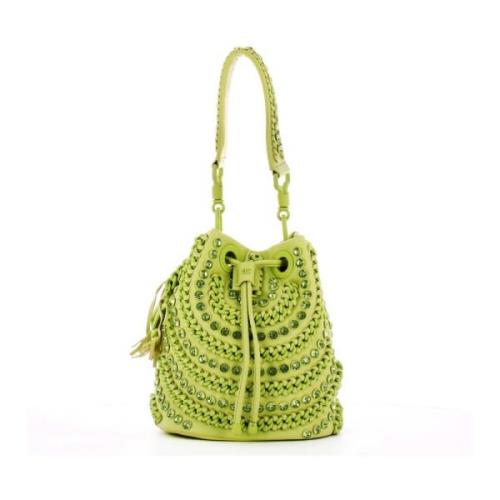 Spiked Bucket Bag with Chains