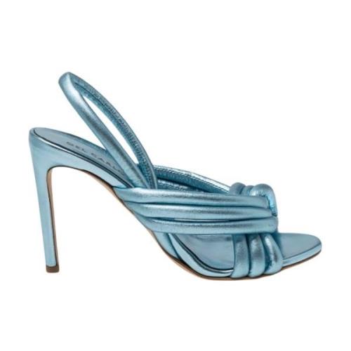 Metallic Læder Stiletto Sandaler med Knotted Bands