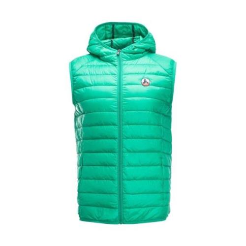 Hætteærmløs Puffer Vest - Grøn