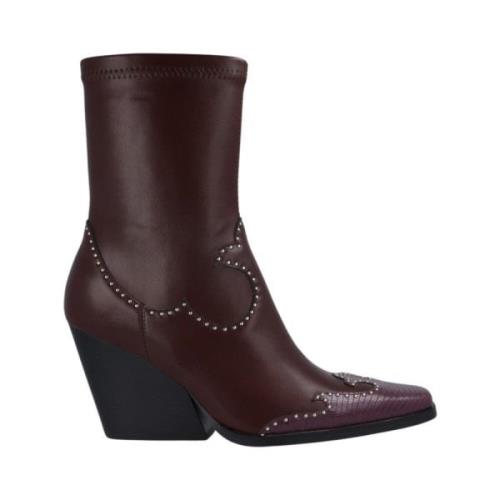 Bordeaux Cowboy Boot med Lizard Detaljer