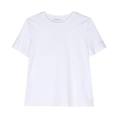 Hvid T-shirt med rund halsudskæring