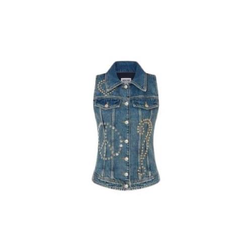 Denim Studded Peace Gilet