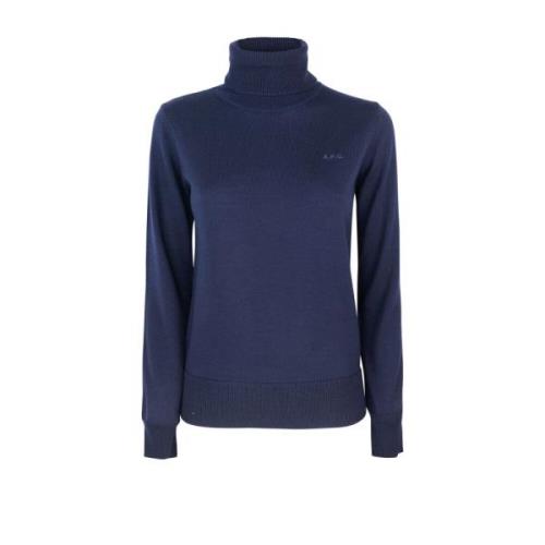 Blå Merino Slim Fit Sweater