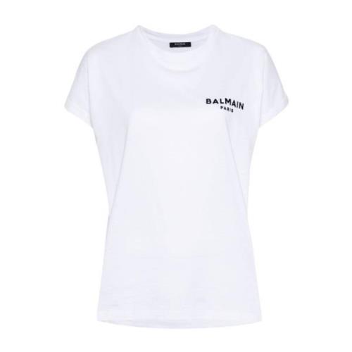 Hvid Bomuld Jersey Crew Neck T-shirt