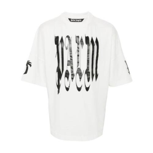 Gothic Print Logo Rund Hals T-shirts