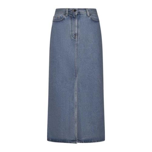 Denim Stonewashed High-Rise Nederdel