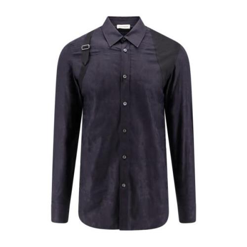 Bomuldsskjorte med sorte knapper