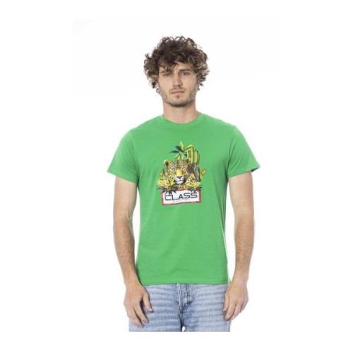 Grøn Logo Print Bomuld T-Shirt