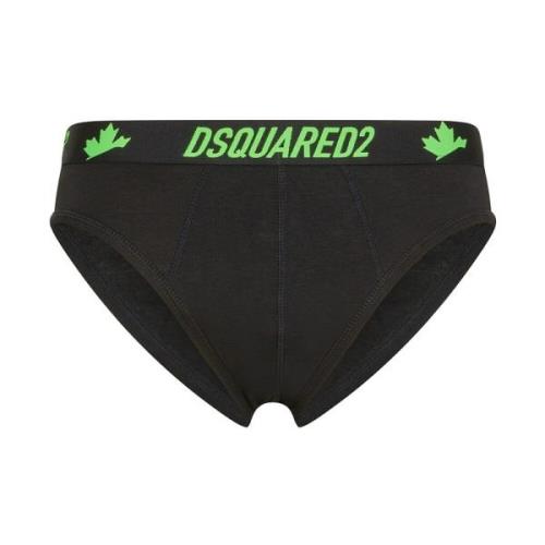 Sort Stretch Bomuld Briefs med Logo