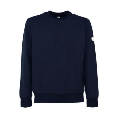 Blå Navy Tekstil Crewneck Sweatshirt
