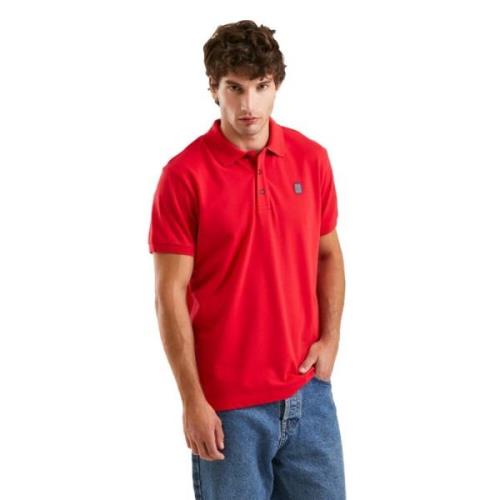 Rød Polo Shirt med Brand Logo
