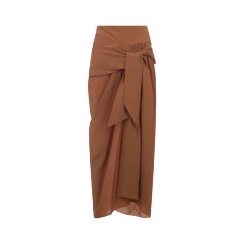 Brun Silke Midi Sarong Nederdel