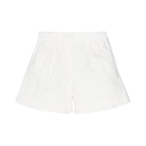 Hvide Bermuda Shorts Elastisk Talje